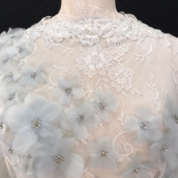 Wedding Dress Green 12 Designer Sharon Bowen Dryden 2 Piece Crop Top Prom NWT - Picture 4 of 8